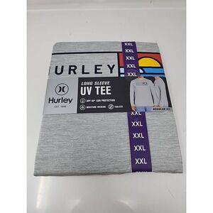 Hurley Men's Sunny Side Hybrid Stretch Tagless UV T-Shirt 2XL Grey Fishing
